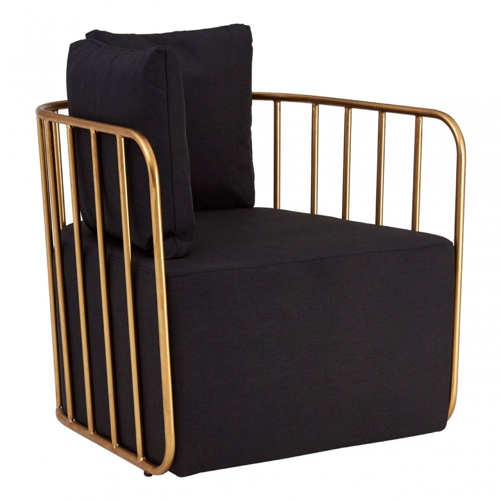Rosina Chair, Linen, Sponge, Black