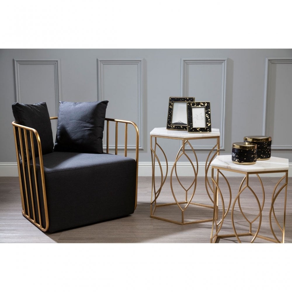 Rosina Chair, Linen, Sponge, Black