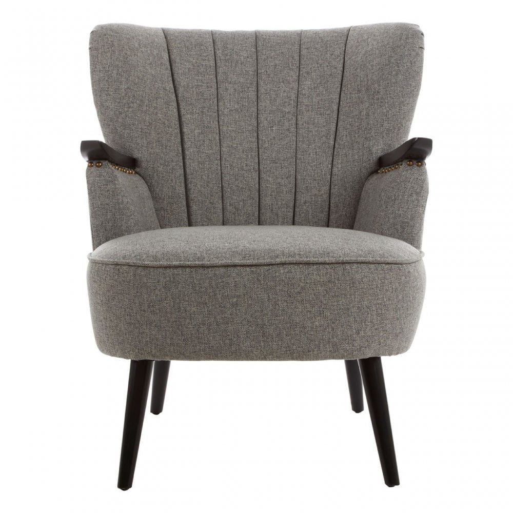 Townhouse Grey Fabric Armchair, Wood, Grey