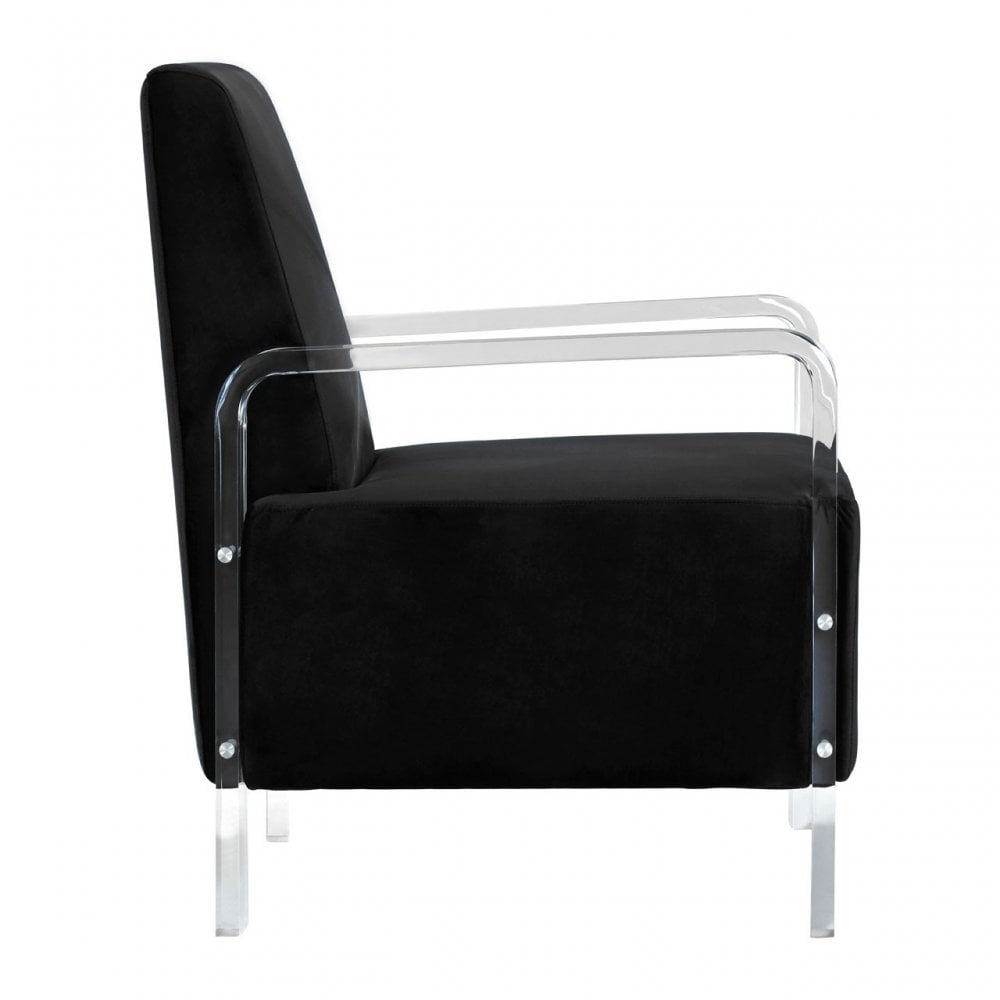 Kirsti Black Velvet Chair, Black