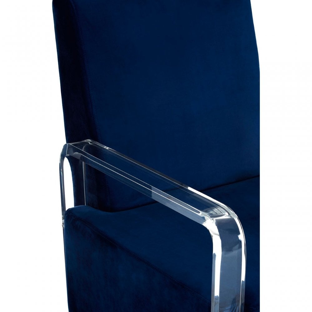 Kirsti Blue Velvet Chair, Blue