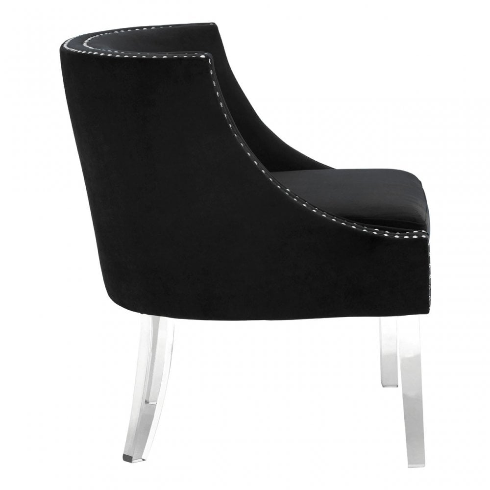 Kirsti Black Curved Chair, Black