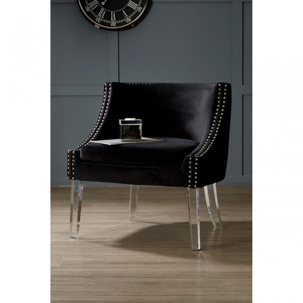 Kirsti Black Curved Chair, Black