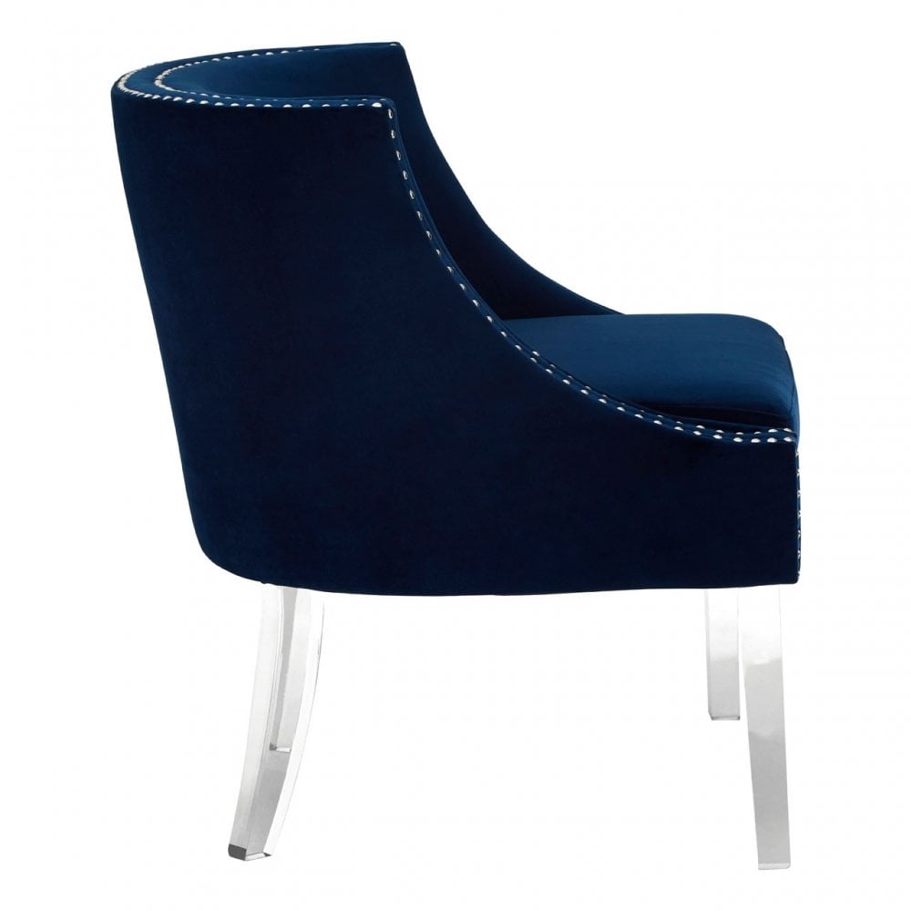 Kirsti Blue Curved Chair, Blue