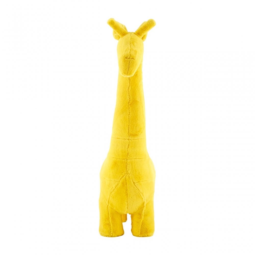 Childrens Yellow Fur and Wood Giraffe Animal Chair