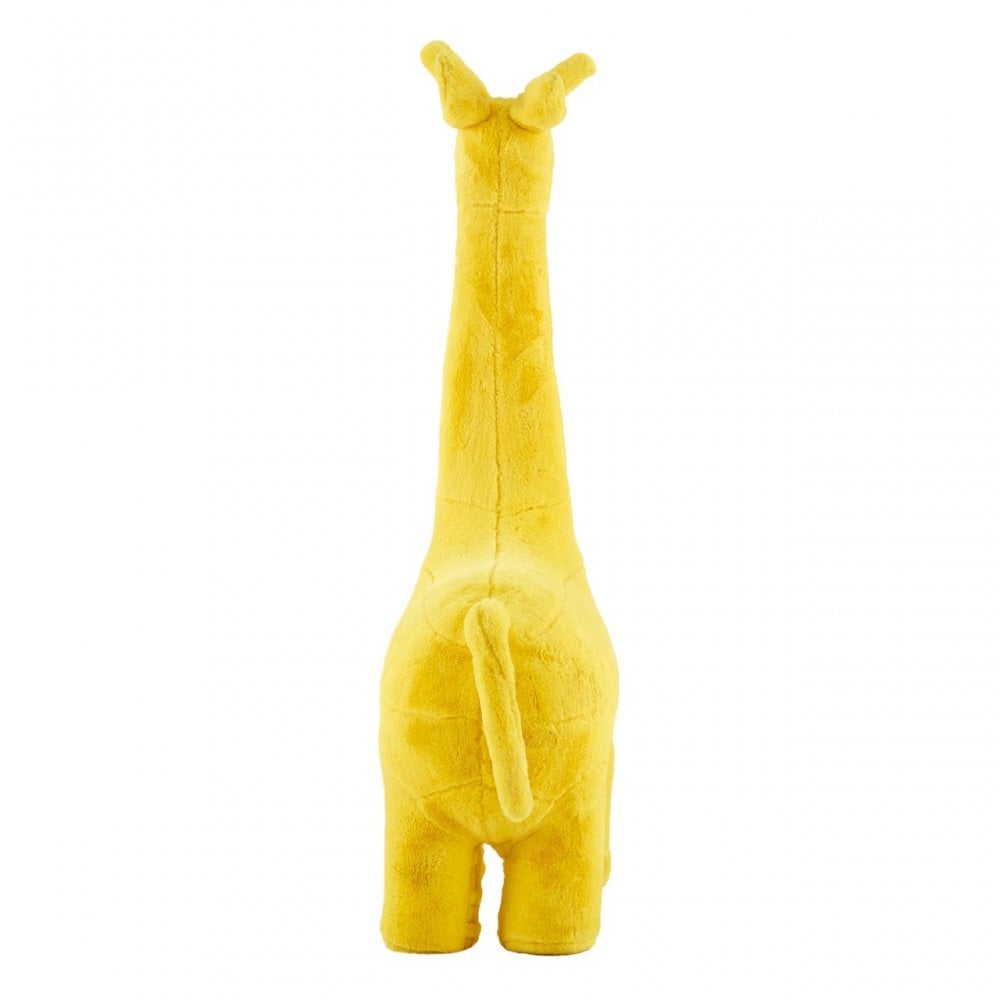 Childrens Yellow Fur and Wood Giraffe Animal Chair