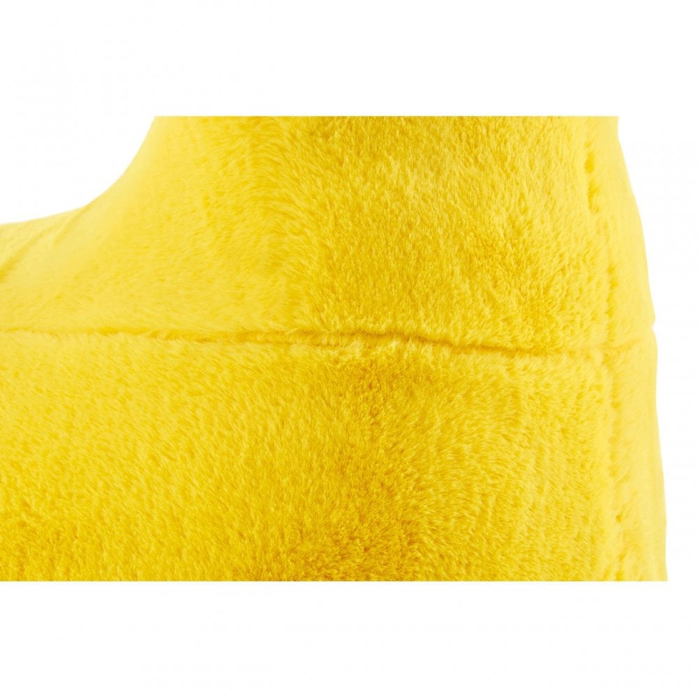 Childrens Yellow Fur and Wood Giraffe Animal Chair