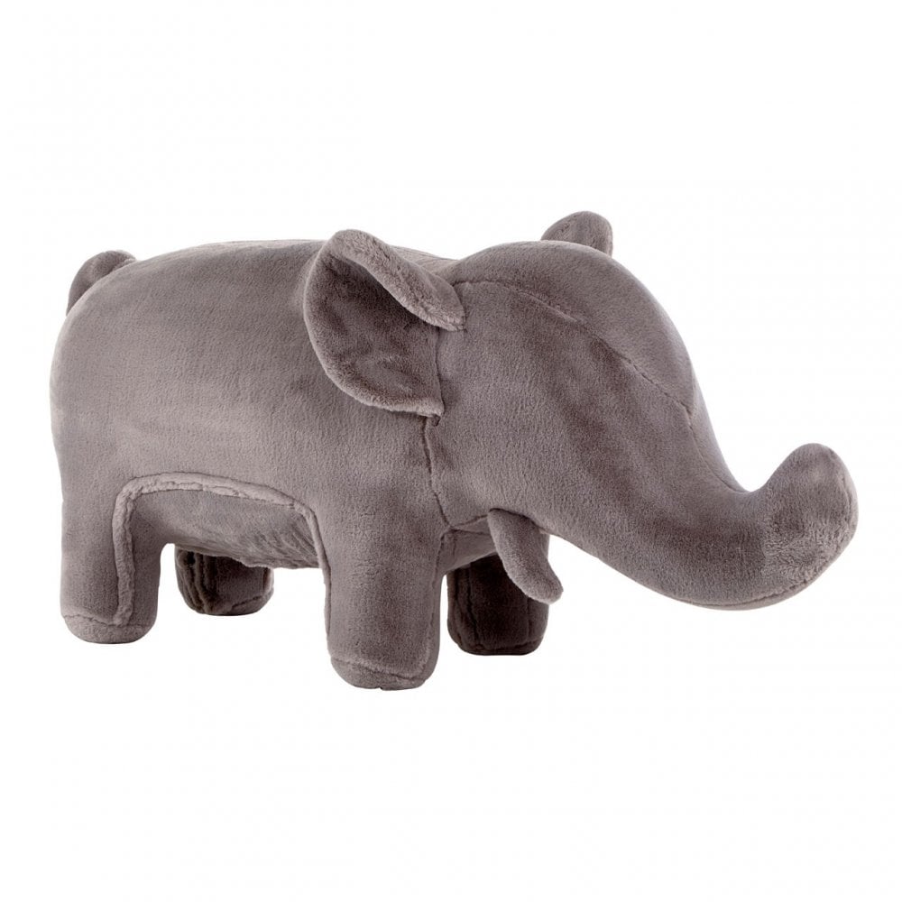 Childrens Grey Fur and Wood Elephant Animal Chair