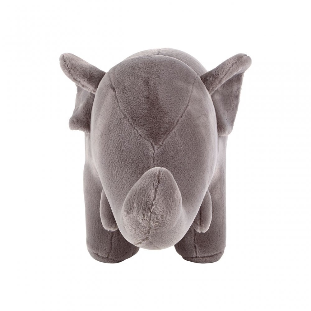 Childrens Grey Fur and Wood Elephant Animal Chair
