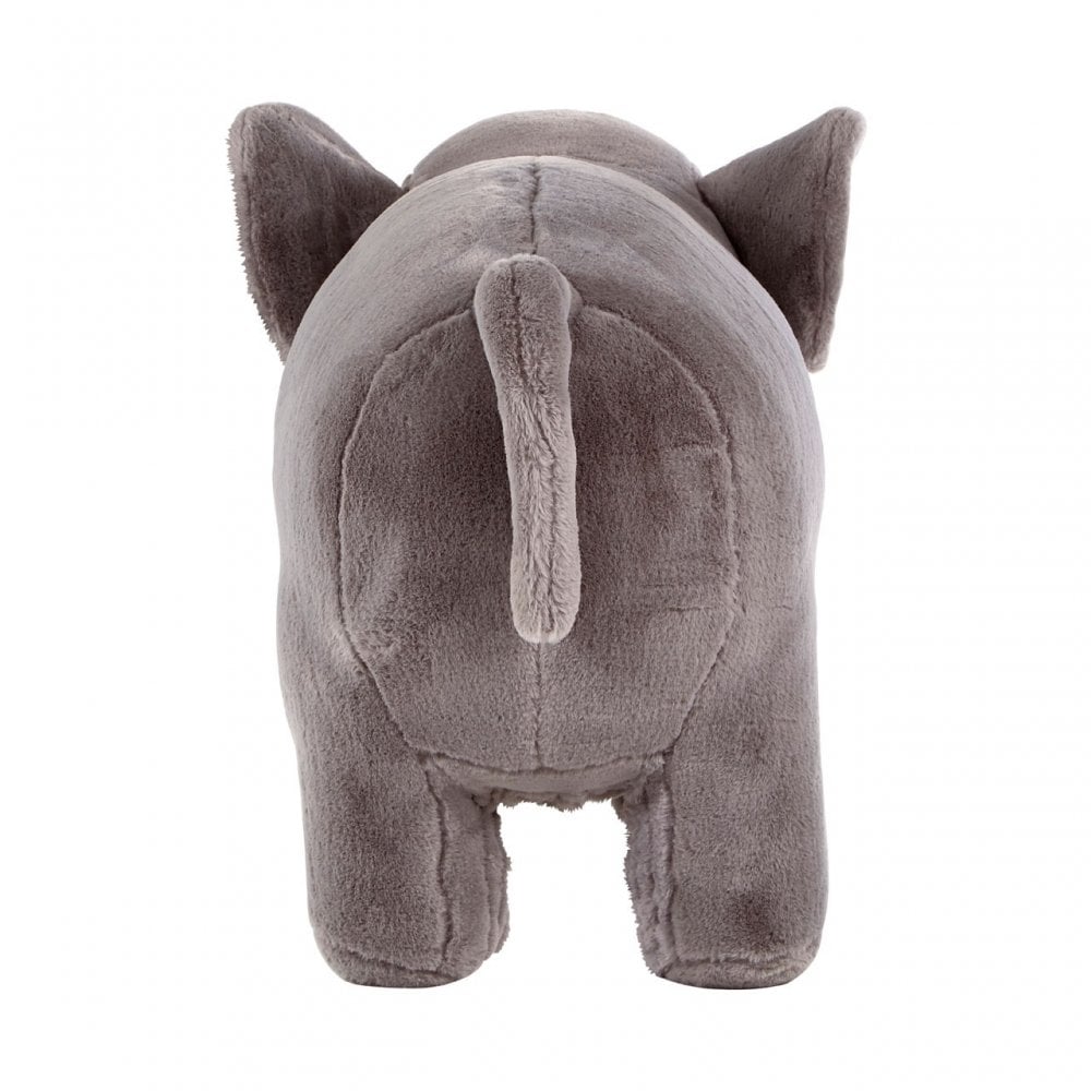 Childrens Grey Fur and Wood Elephant Animal Chair