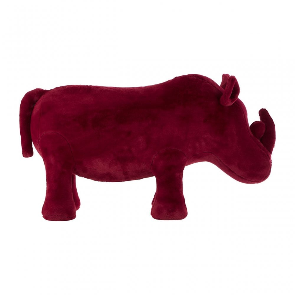 Childrens Maroon Fur and Wood Rhino Animal Chair