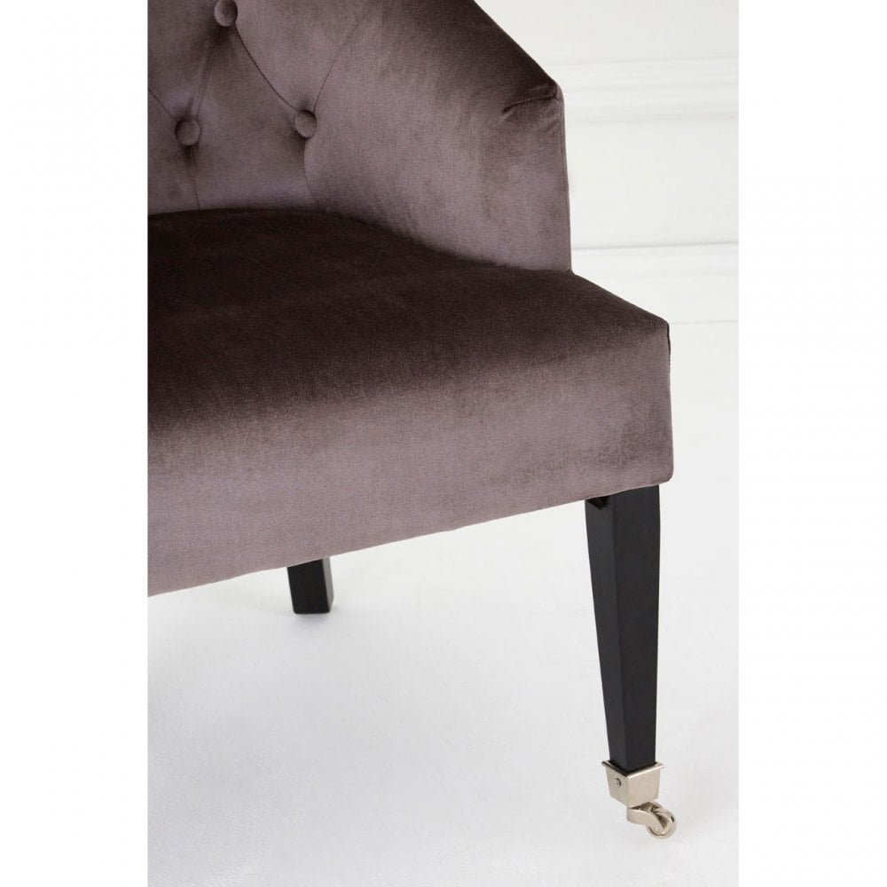 Darwin Grey Velvet Chair, Cotton Velvet, Rubberwood
