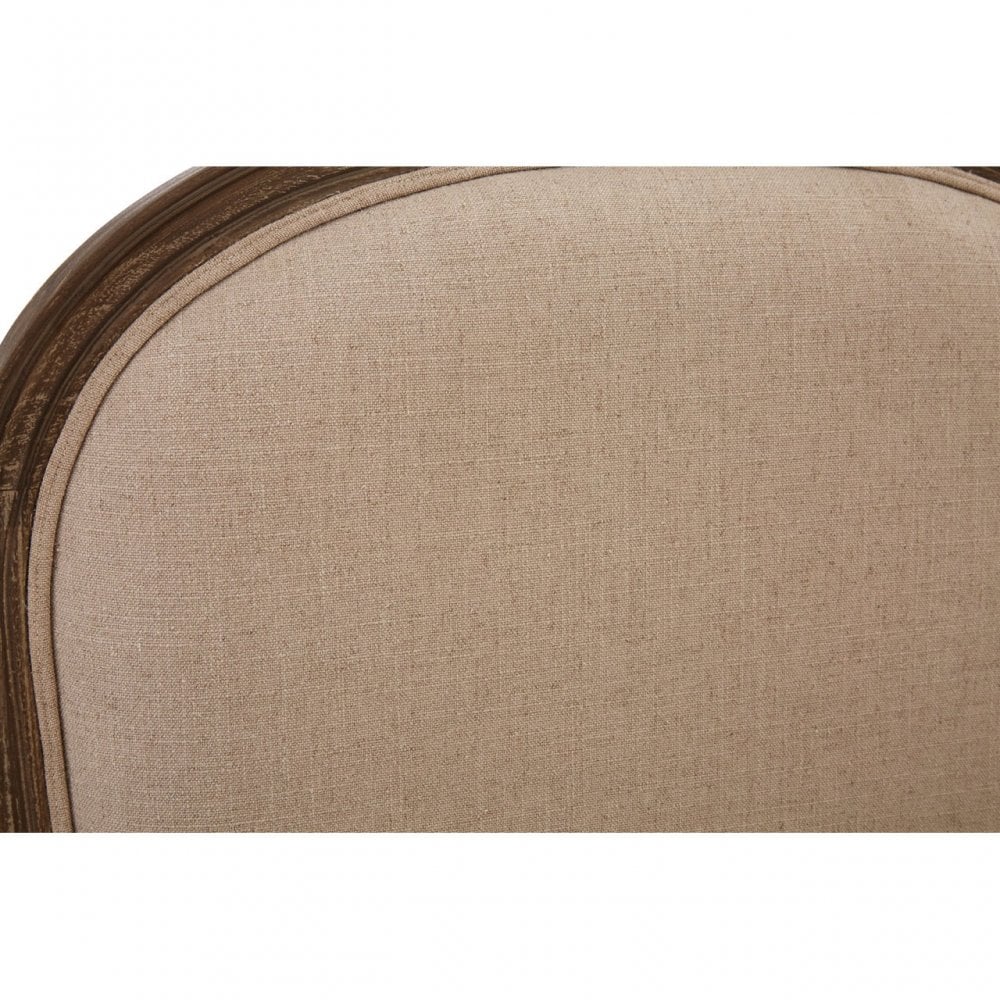 Charles Beige Armchair, Cotton, Mahogany Wood, Grey