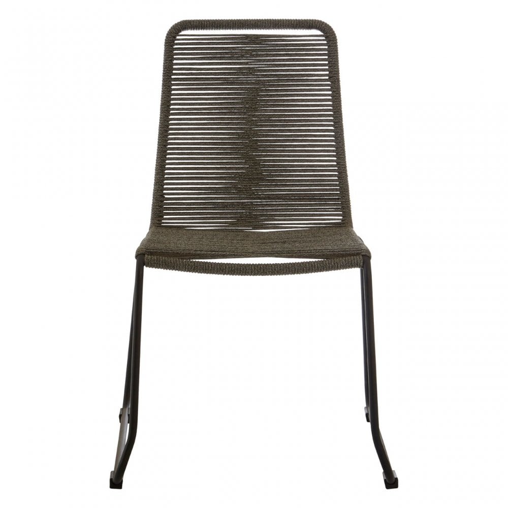 Sisal Grey Rope Chair, Cotton Rope, Steel, Grey