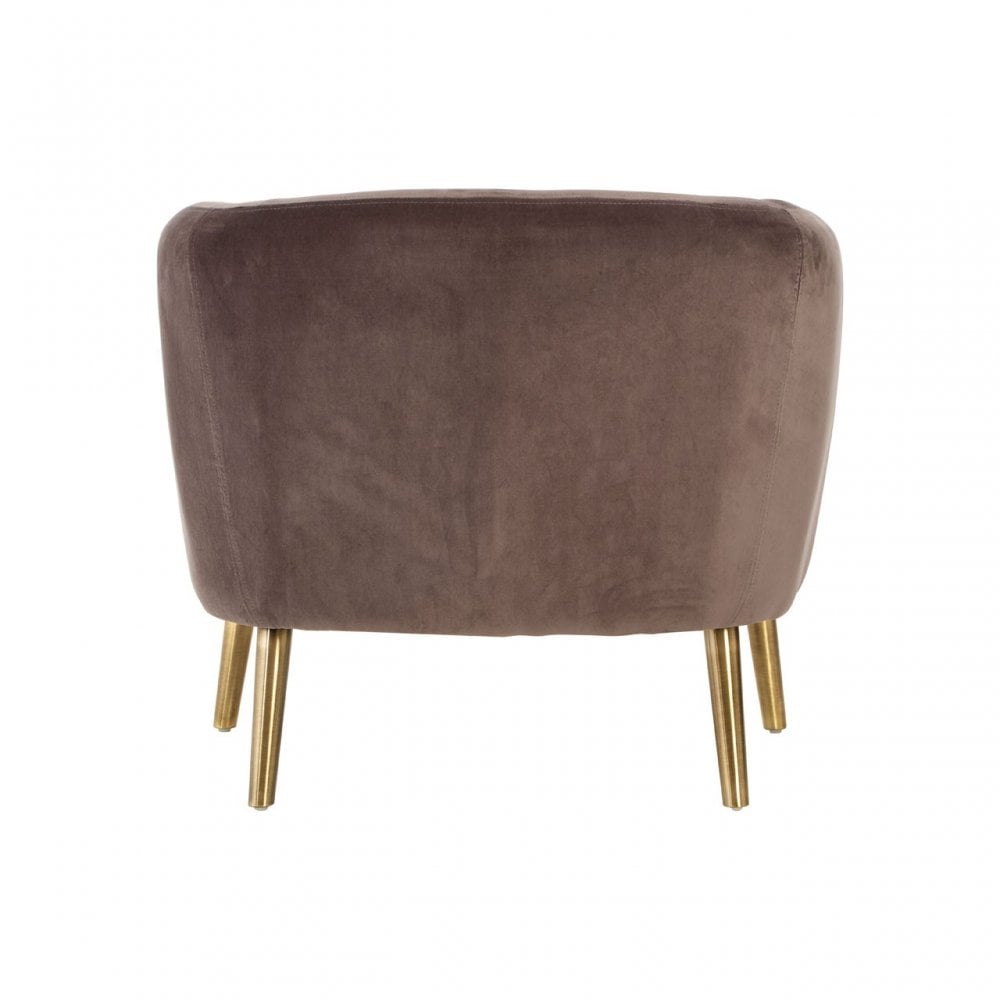 Louxor Grey Velvet Round Armchair, Cotton Velvet, Pine Wood, Grey