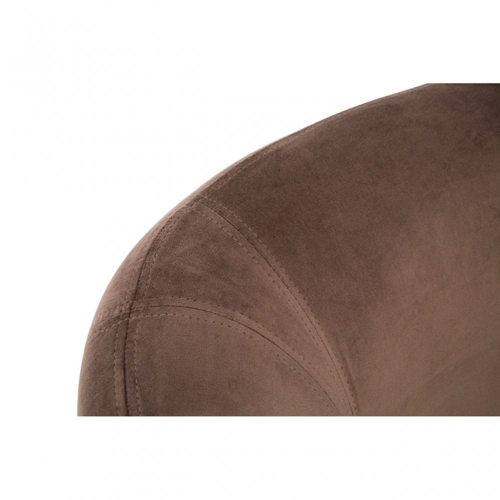 Louxor Grey Velvet Round Armchair, Cotton Velvet, Pine Wood, Grey