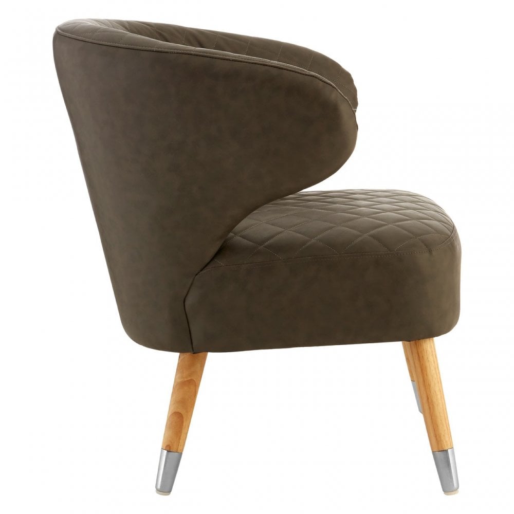 Brown Faux Leather Wingback Armchair, Birchwood, Brown