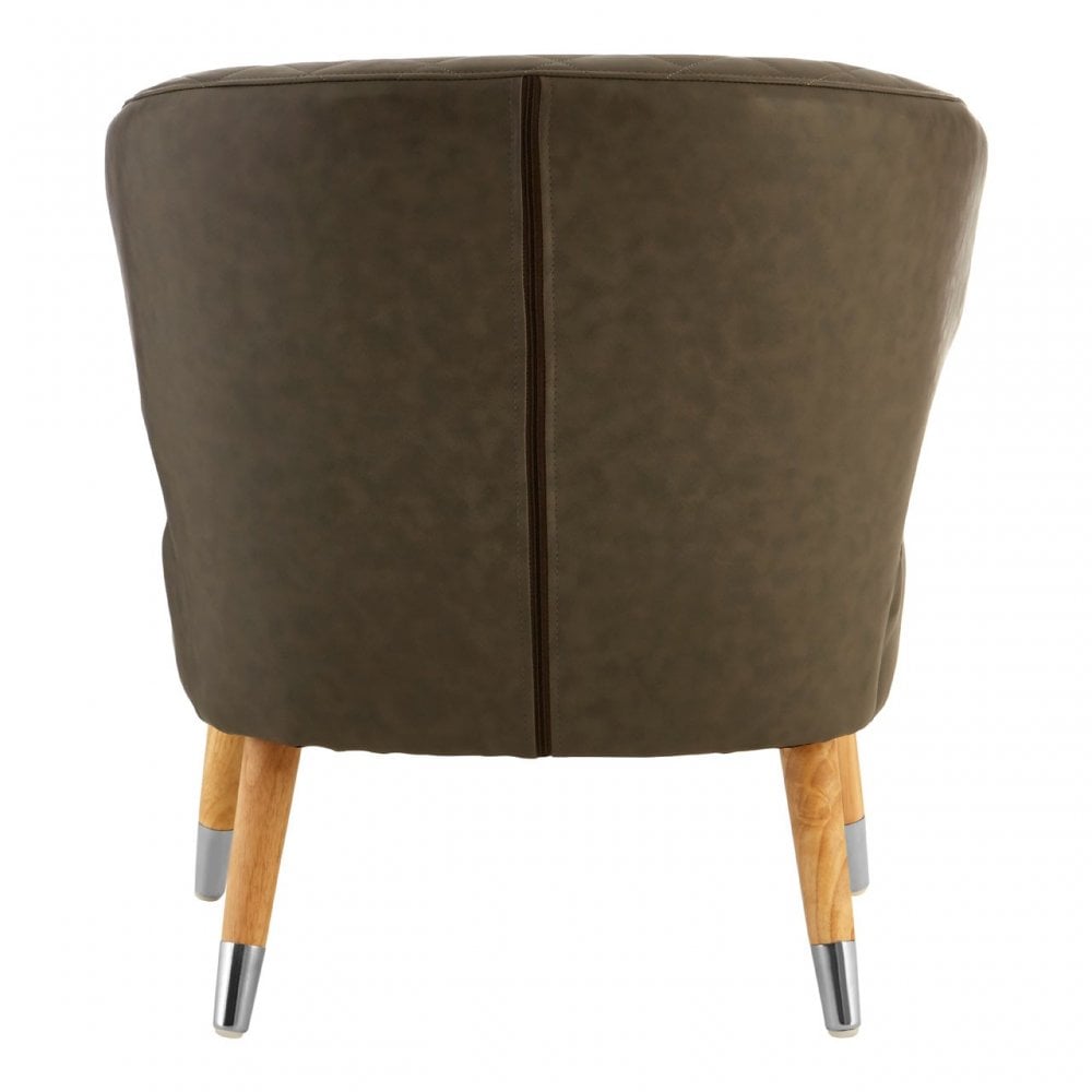 Brown Faux Leather Wingback Armchair, Birchwood, Brown