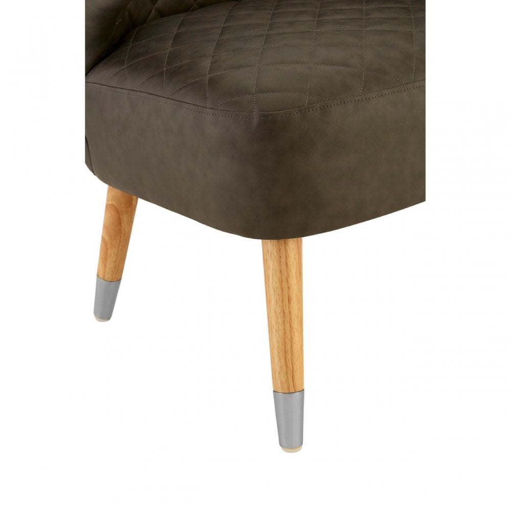 Brown Faux Leather Wingback Armchair, Birchwood, Brown
