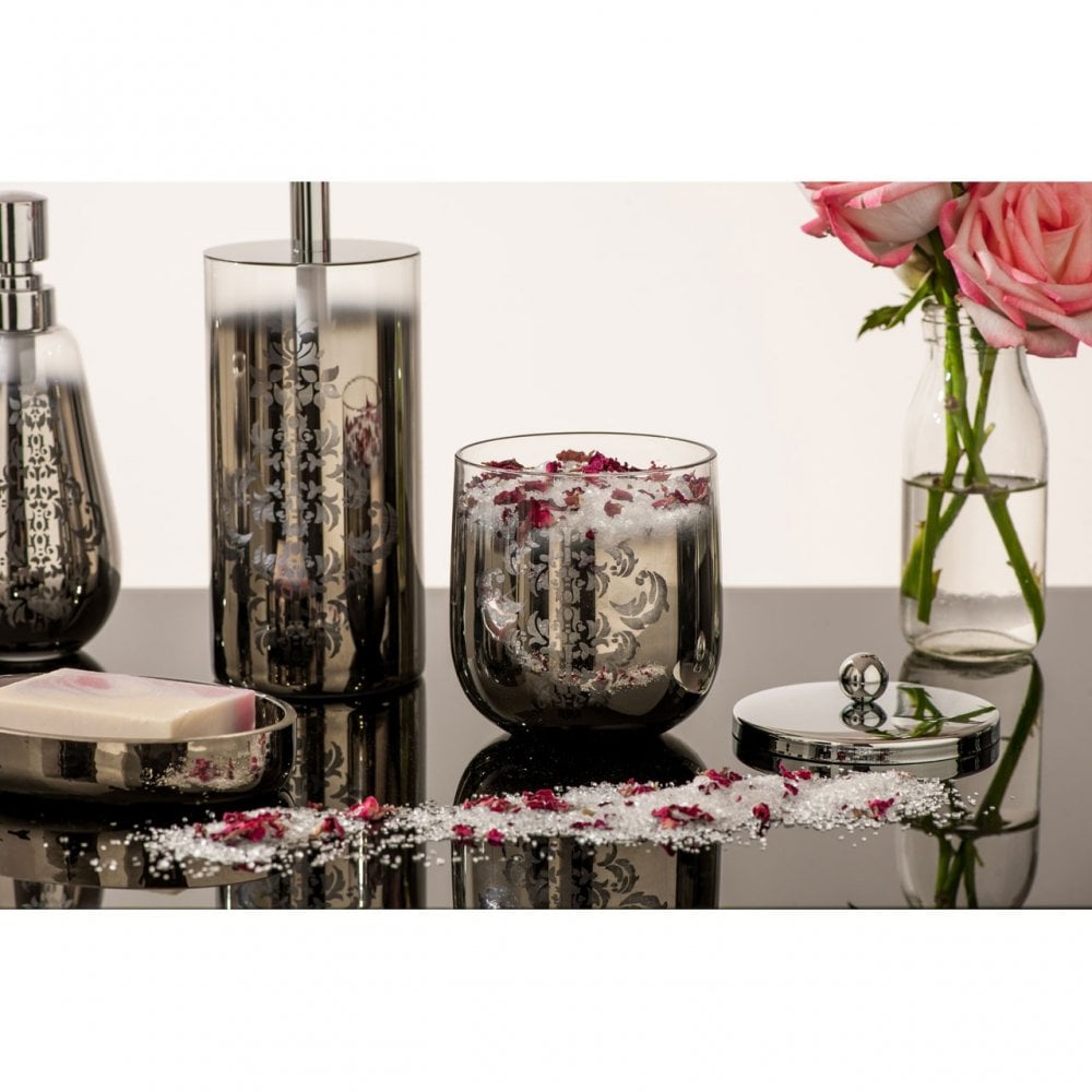 Elissa Cotton Jar, Glass, Silver