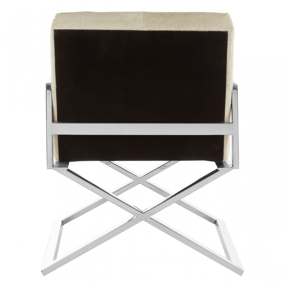 Tuskin Genuine Leather Chair, Leather, Stainless Steel, Natural