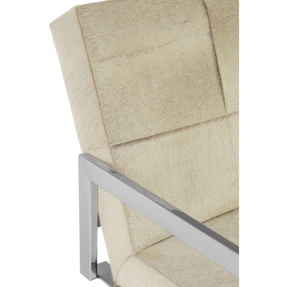Tuskin Genuine Leather Chair, Leather, Stainless Steel, Natural