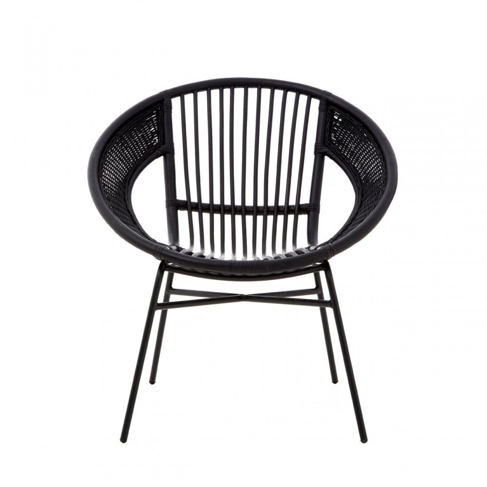 Lagom Rattan / Iron Black Chair, Iron, Rattan, Black