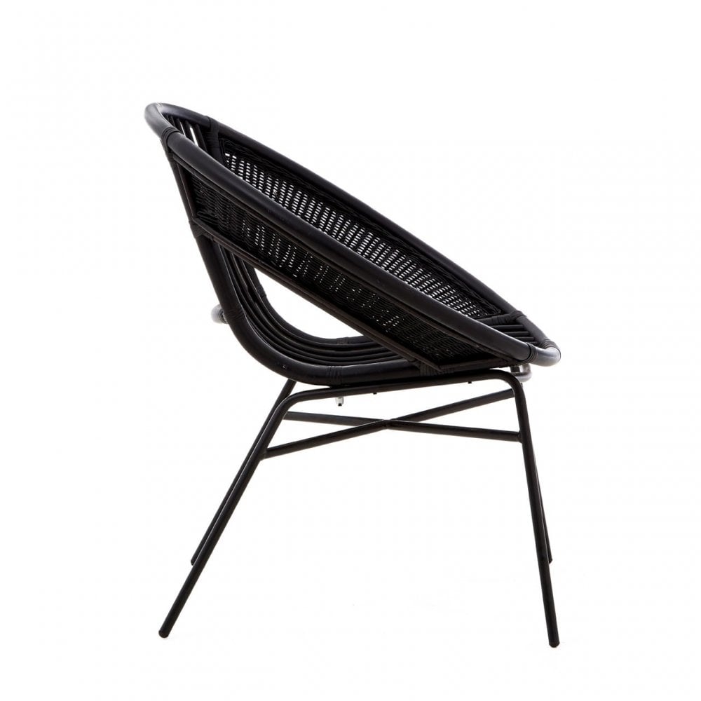 Lagom Rattan / Iron Black Chair, Iron, Rattan, Black