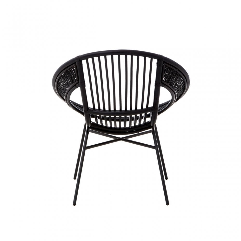 Lagom Rattan / Iron Black Chair, Iron, Rattan, Black