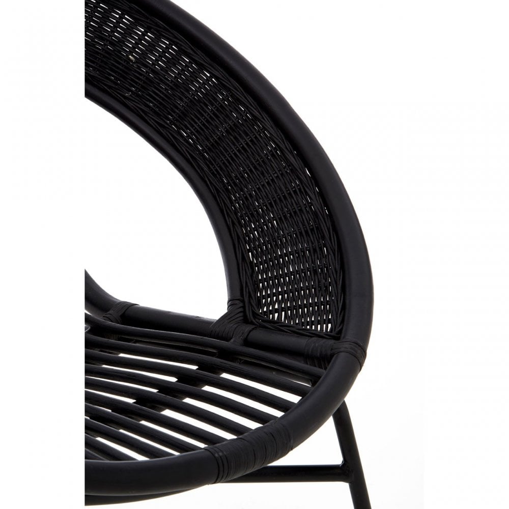 Lagom Rattan / Iron Black Chair, Iron, Rattan, Black