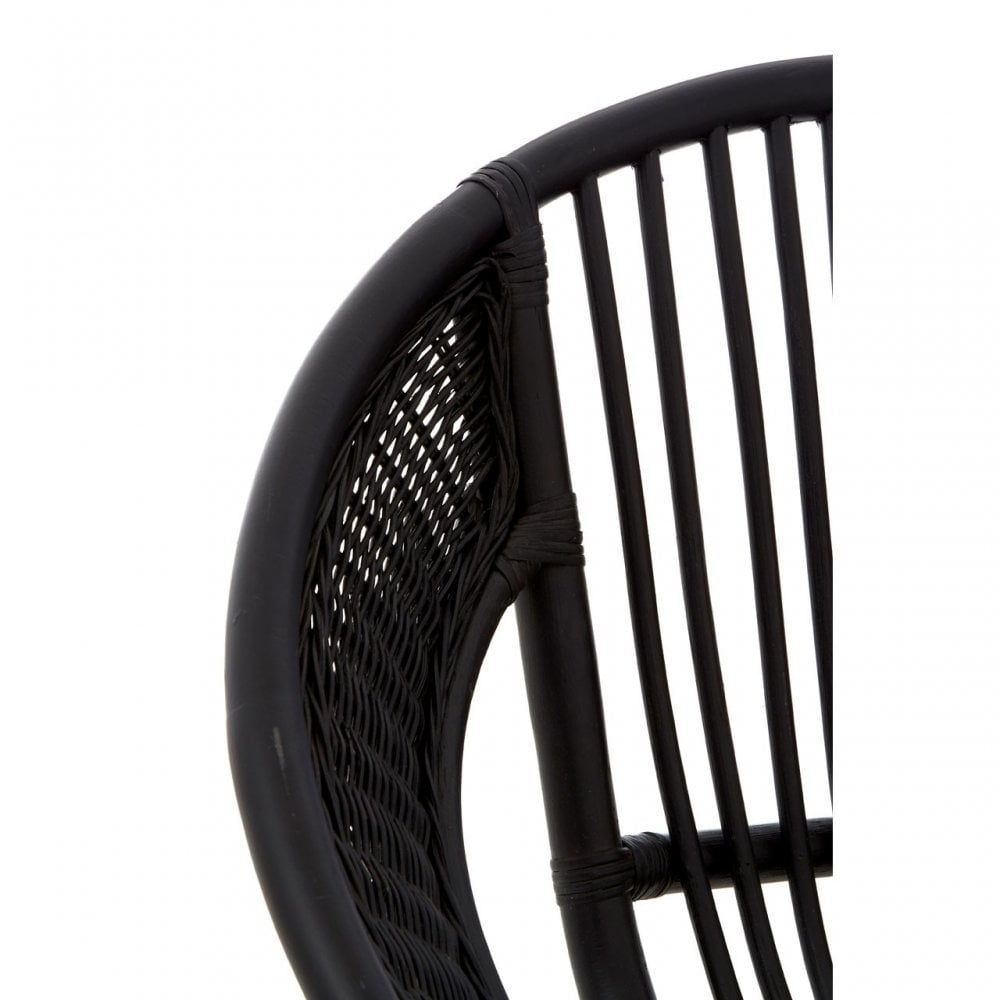Lagom Rattan / Iron Black Chair, Iron, Rattan, Black