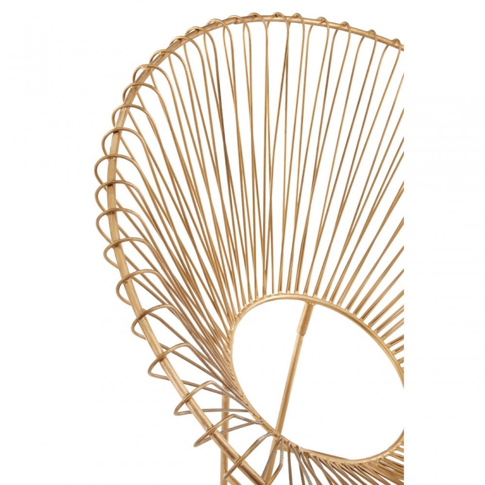 Hamish Iron Chair with Hairpin Legs, Iron, Gold