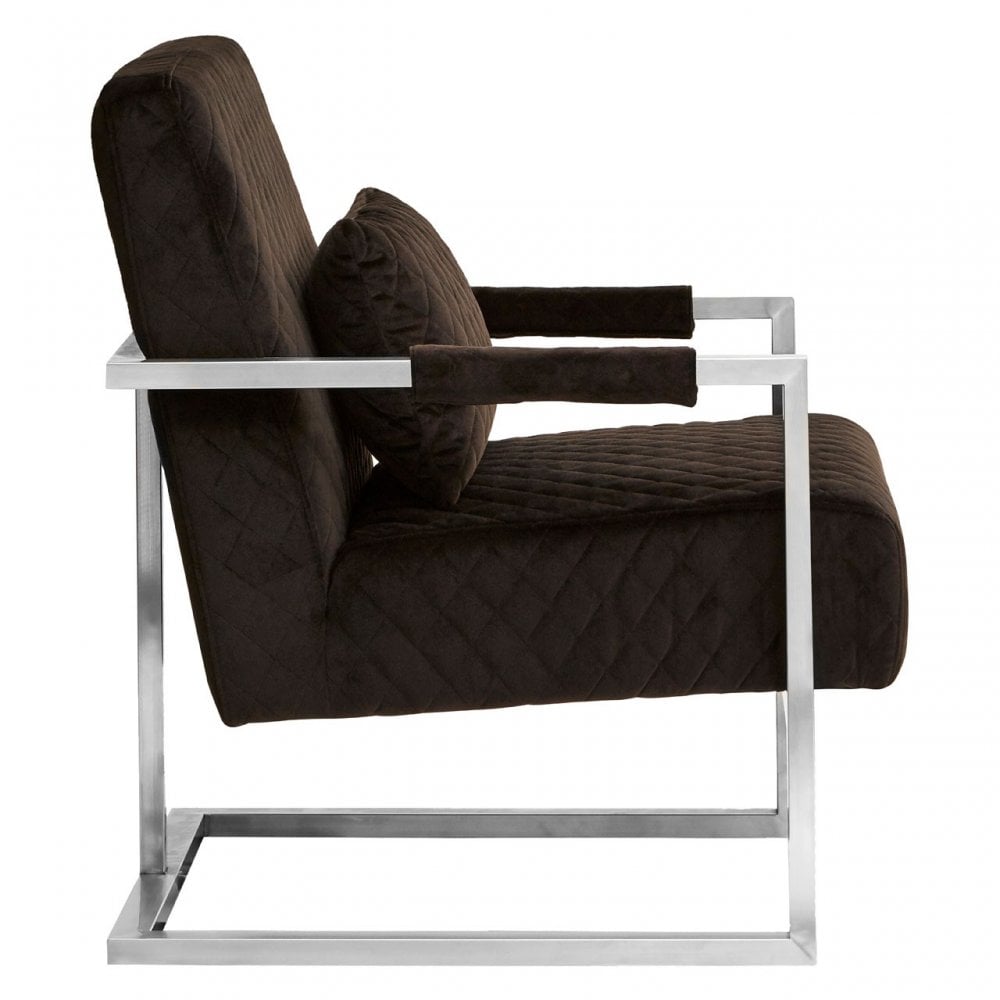 Gatsby Black Fabric Armchair, Pine Wood, Rubber, Black