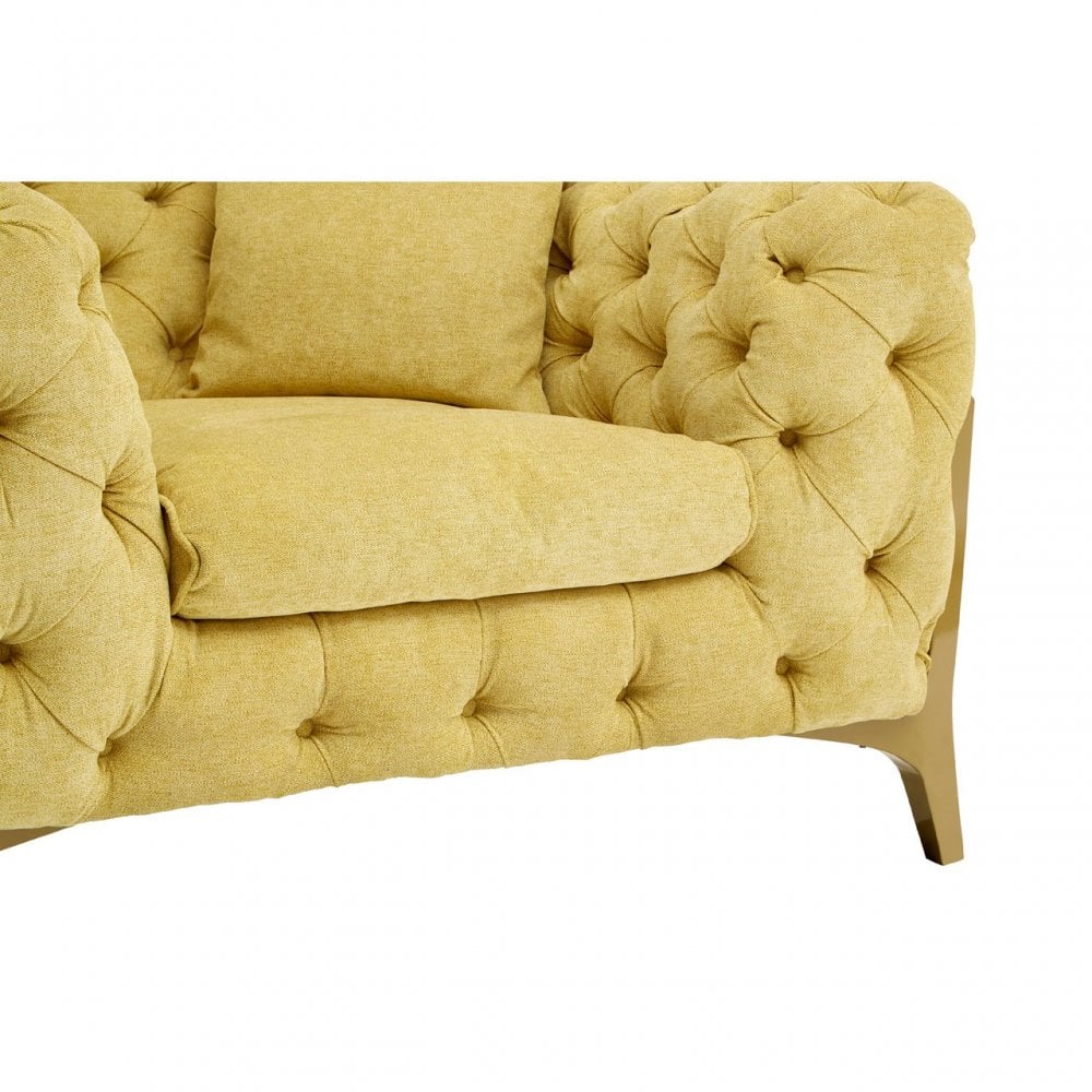 Esme Armchair, Pine Wood, Down, Yellow