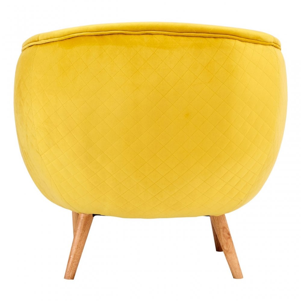 Oscar Yellow Fabric Chair, Pine Wood, Rubber, Birchwood, Yellow
