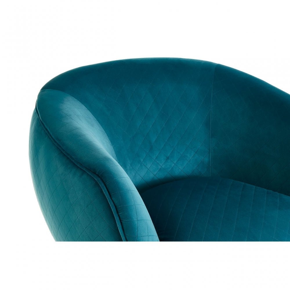 Oscar Teal Fabric Chair, Pine Wood, Rubber, Teal