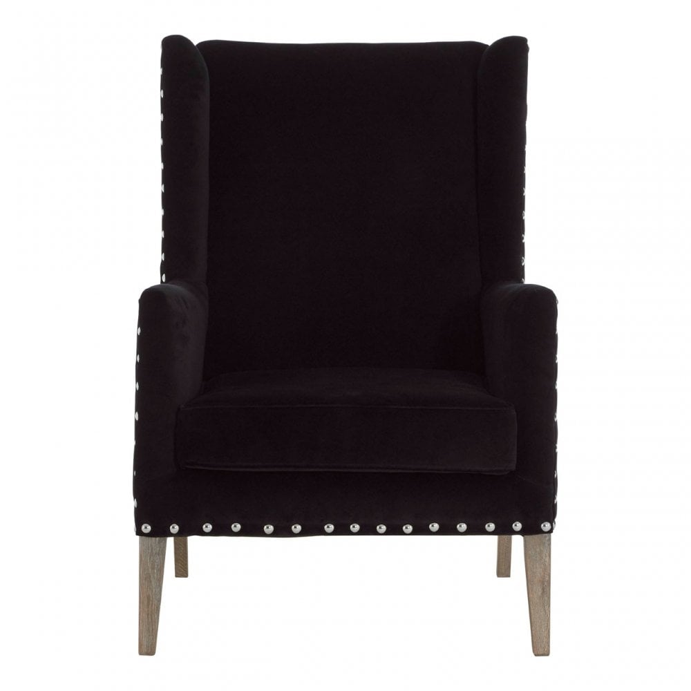 Tuskin Armchair, Oak Wood, Foam, Black
