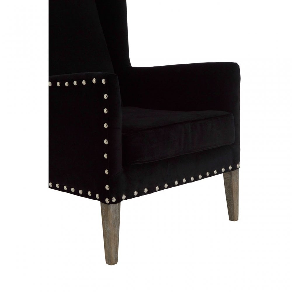 Tuskin Armchair, Oak Wood, Foam, Black