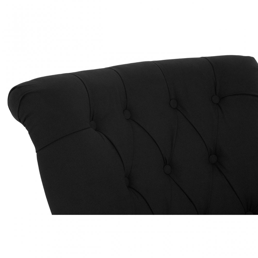 Townhouse Armchair, Cotton Canvas, Rubberwood, Black