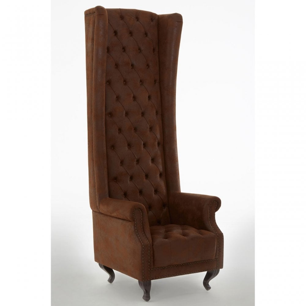 Buffet Regents Tall Porter Chair, Elastic Webbing, Hard Wood, Pine Wood, Brown