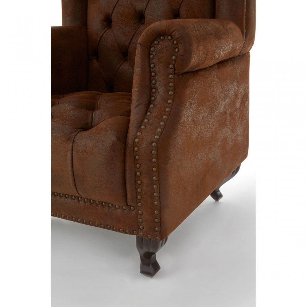 Buffet Regents Tall Porter Chair, Elastic Webbing, Hard Wood, Pine Wood, Brown