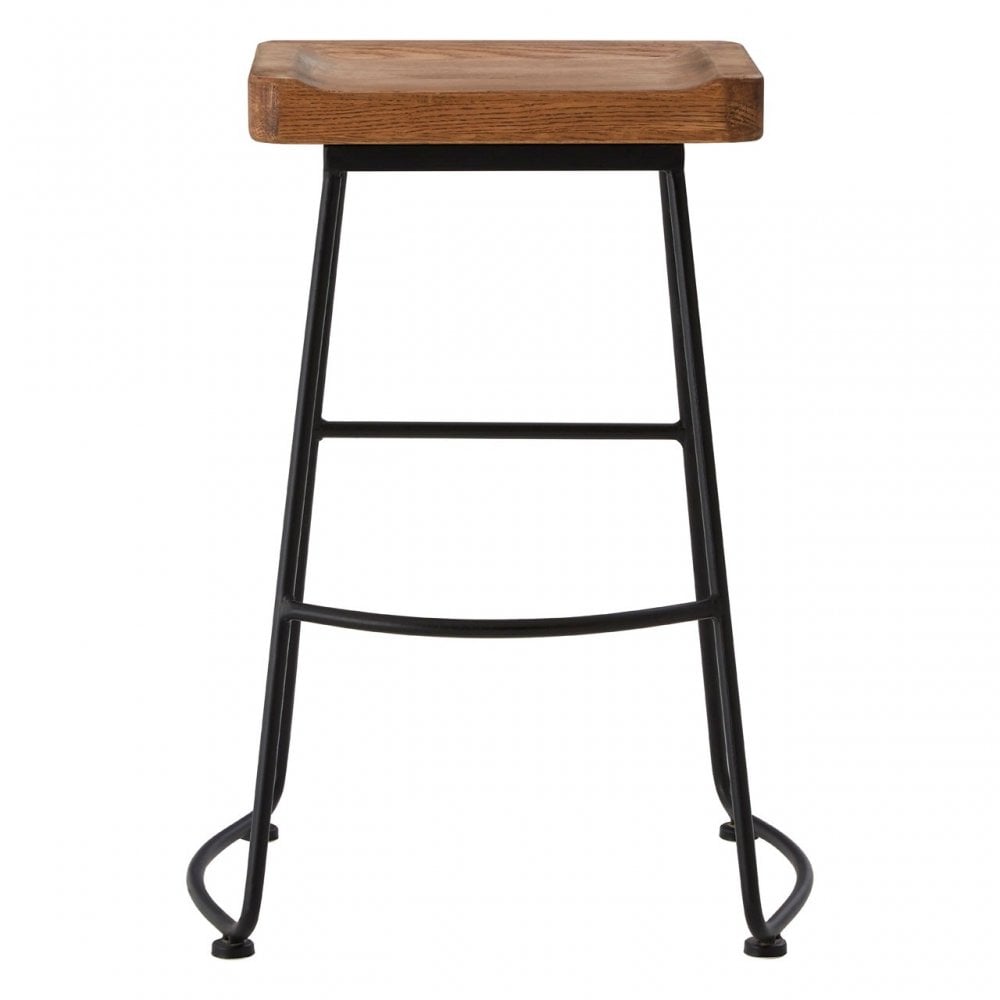 Brisbane Bar Stool, Oak Wood, Brown