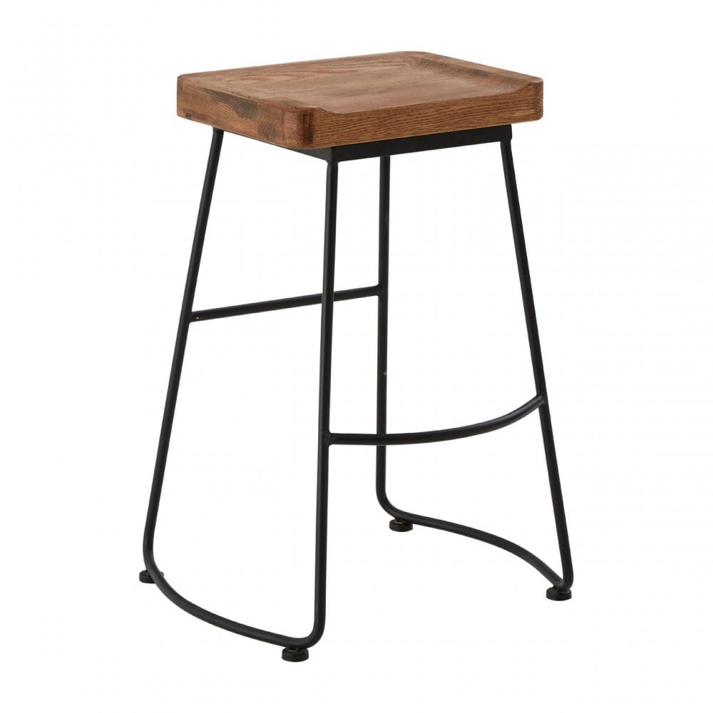 Brisbane Bar Stool, Oak Wood, Brown