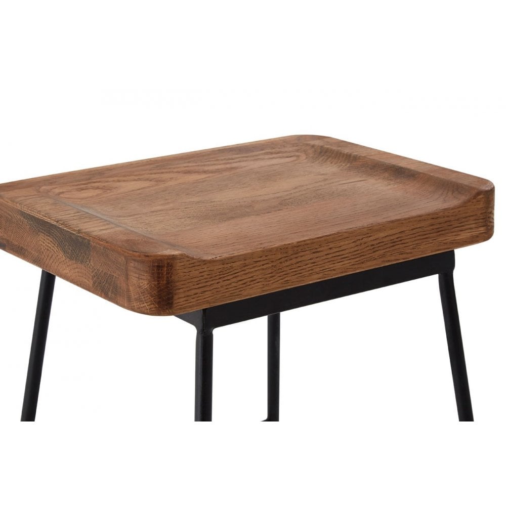 Brisbane Bar Stool, Oak Wood, Brown