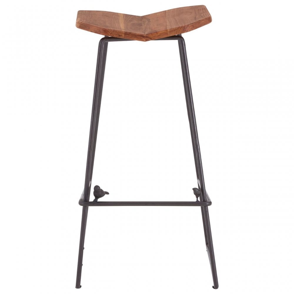 Ranch Foundry Style Bar Stool, Elm Wood