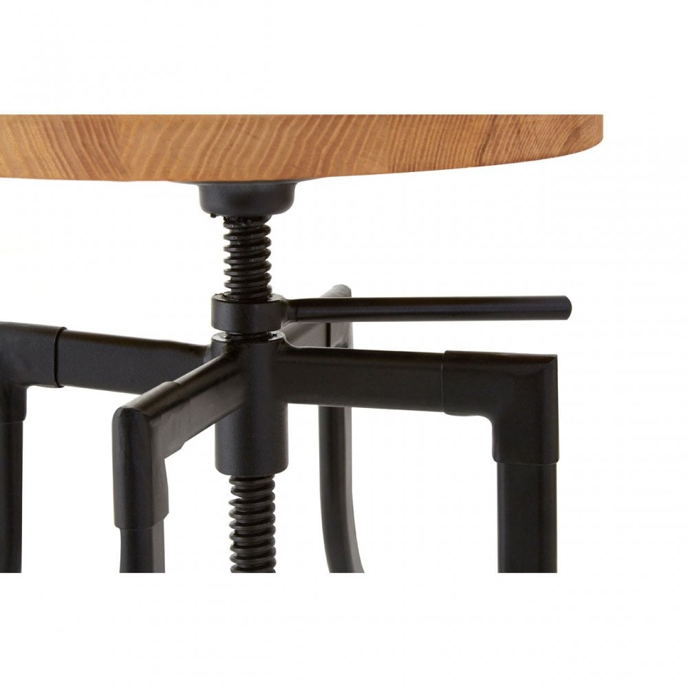 Ranch Foundry Style Bar Stool, Ash Wood,, Black