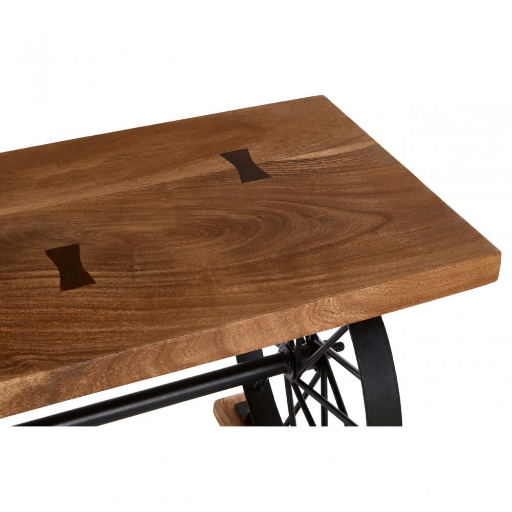 Nandri Acacia Wood Bench, Acacia Wood, Iron, Brown