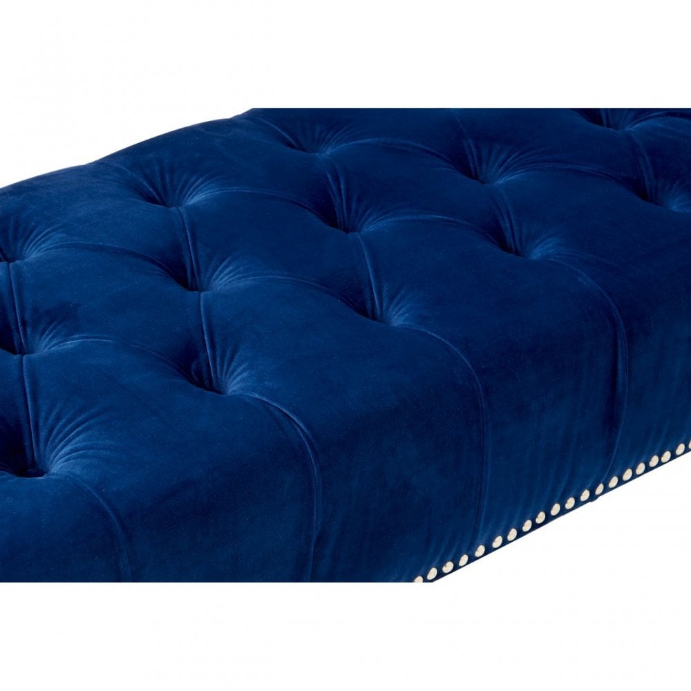 Kirsti Blue Velvet Bench, Blue