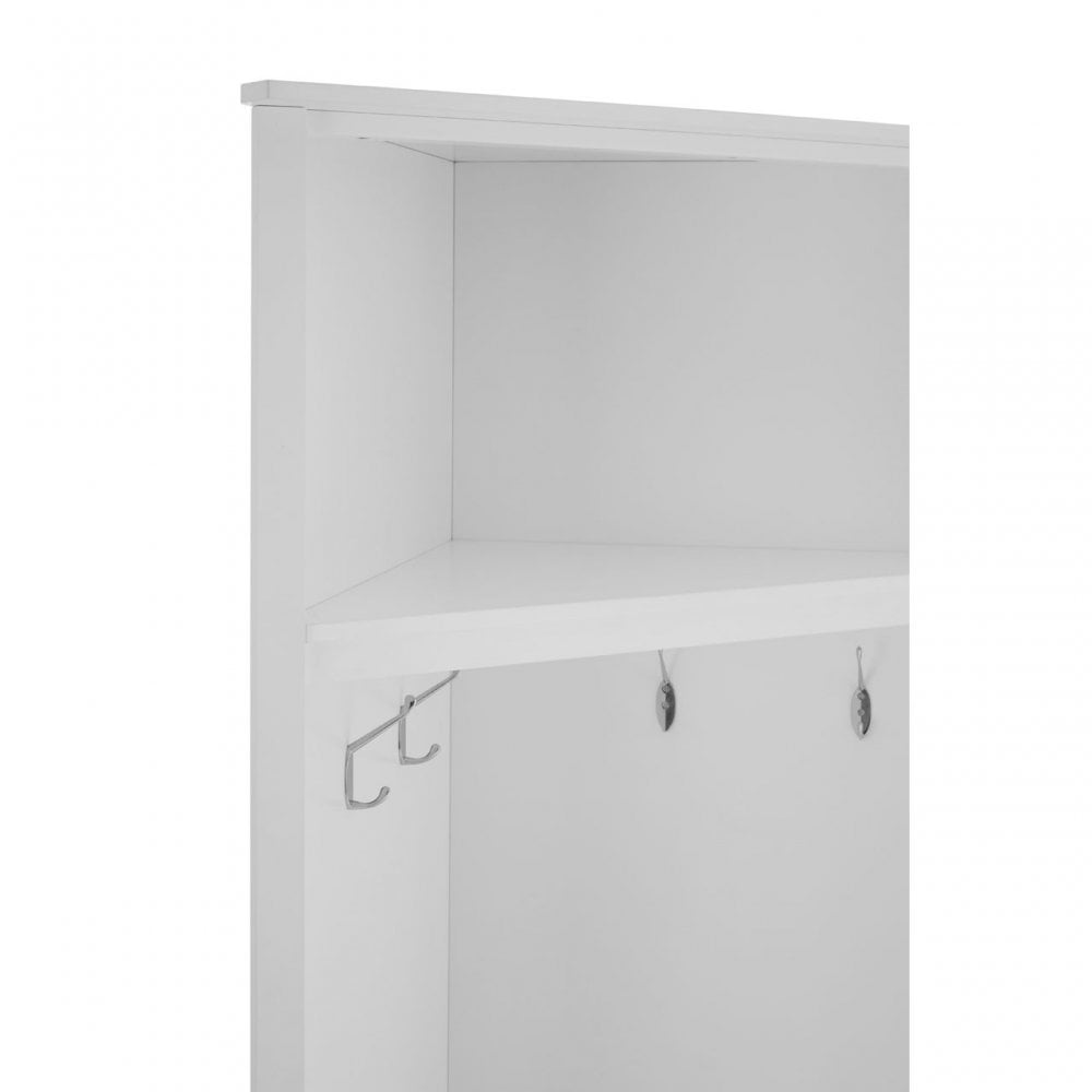 Portland Corner Coat Bench, Wood, White