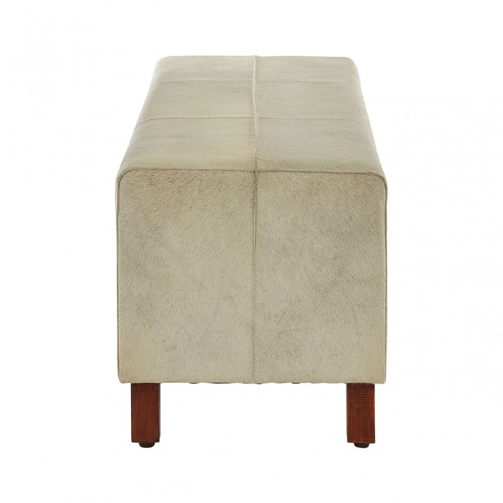 Tuskin with Wood Legs, Leather, Wood, Natural